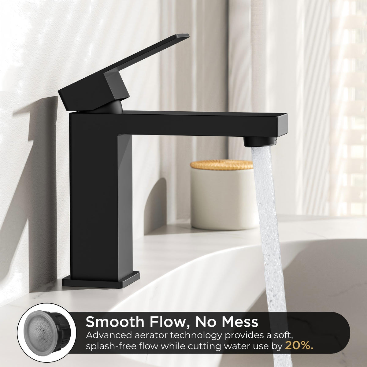 FORIOUS 1.2 gpm flow delivers steady, quiet water use.