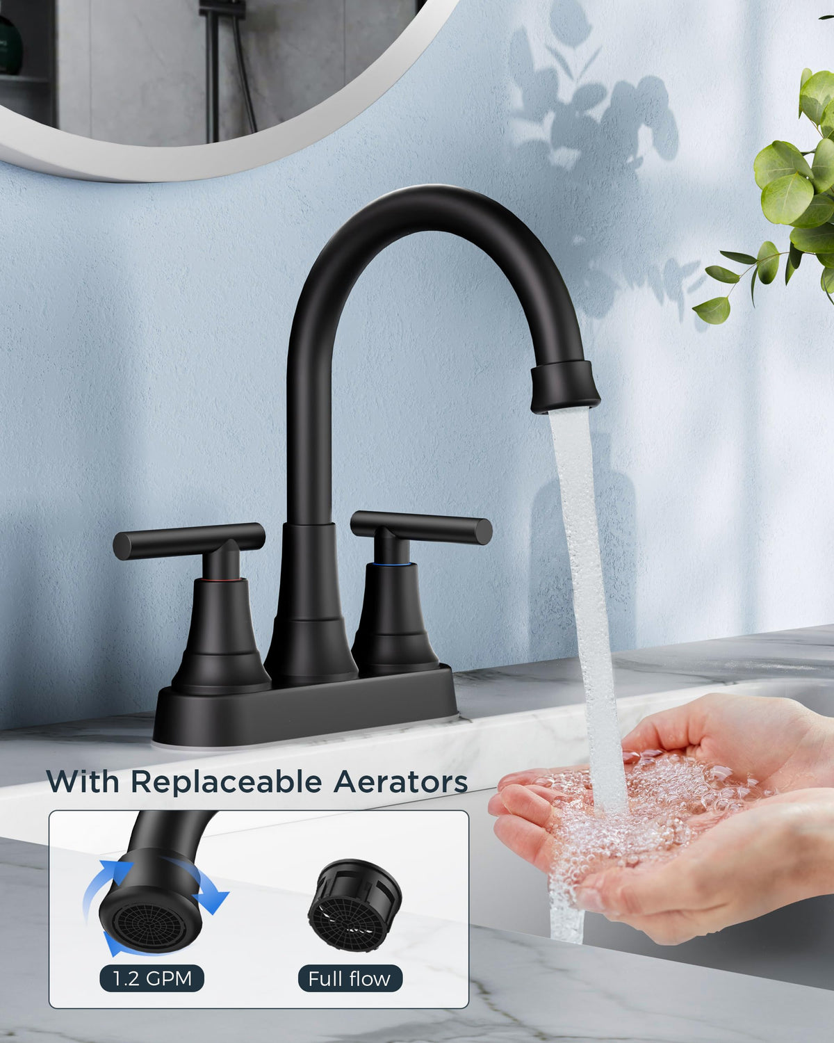 FORIOUS two-handle control faucet with precise temperature and flow