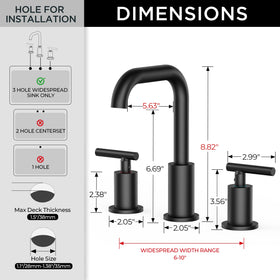 FORIOUS two-handle faucet with dynamic duo design in matte black for precise temperature control