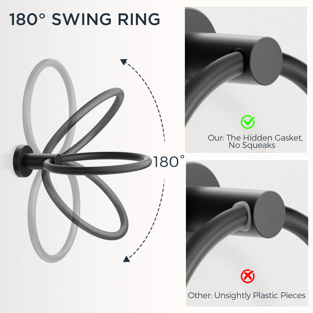 FORIOUS robe hook 1 in matte black for secure daily hanging.