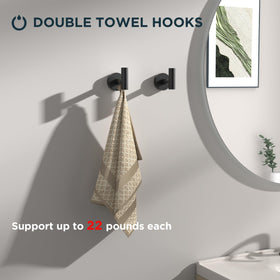 FORIOUS robe hook 2 in matte black offers extra hanging space.