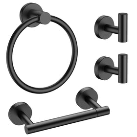 FORIOUS towel ring in matte black adds chic, accessible towel storage.