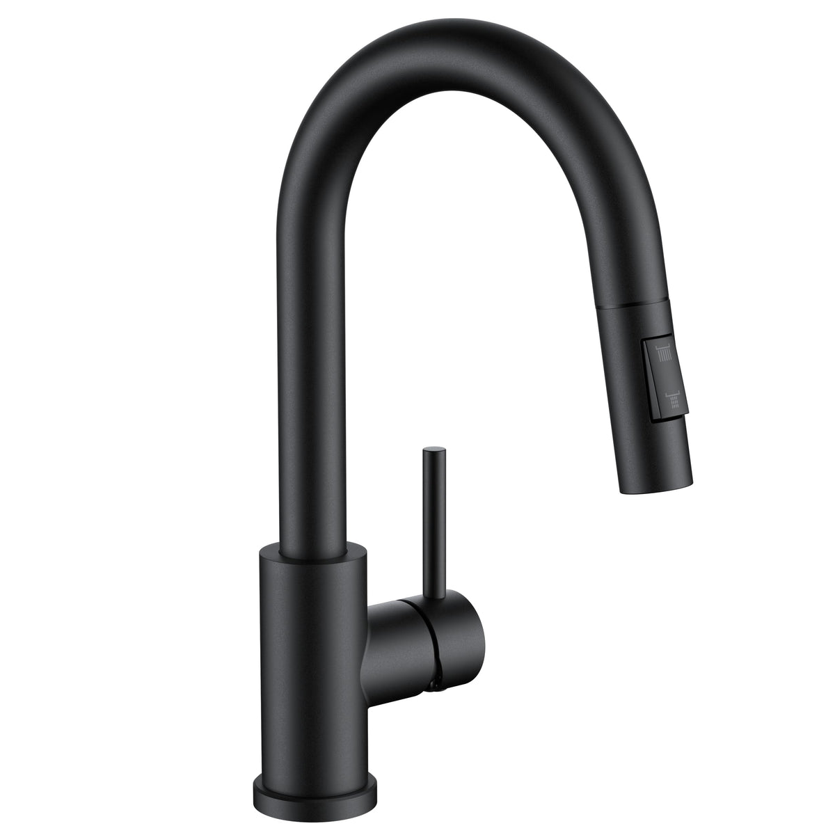 FORIOUS black bar sink faucet with pull-down sprayer for compact kitchen spaces.