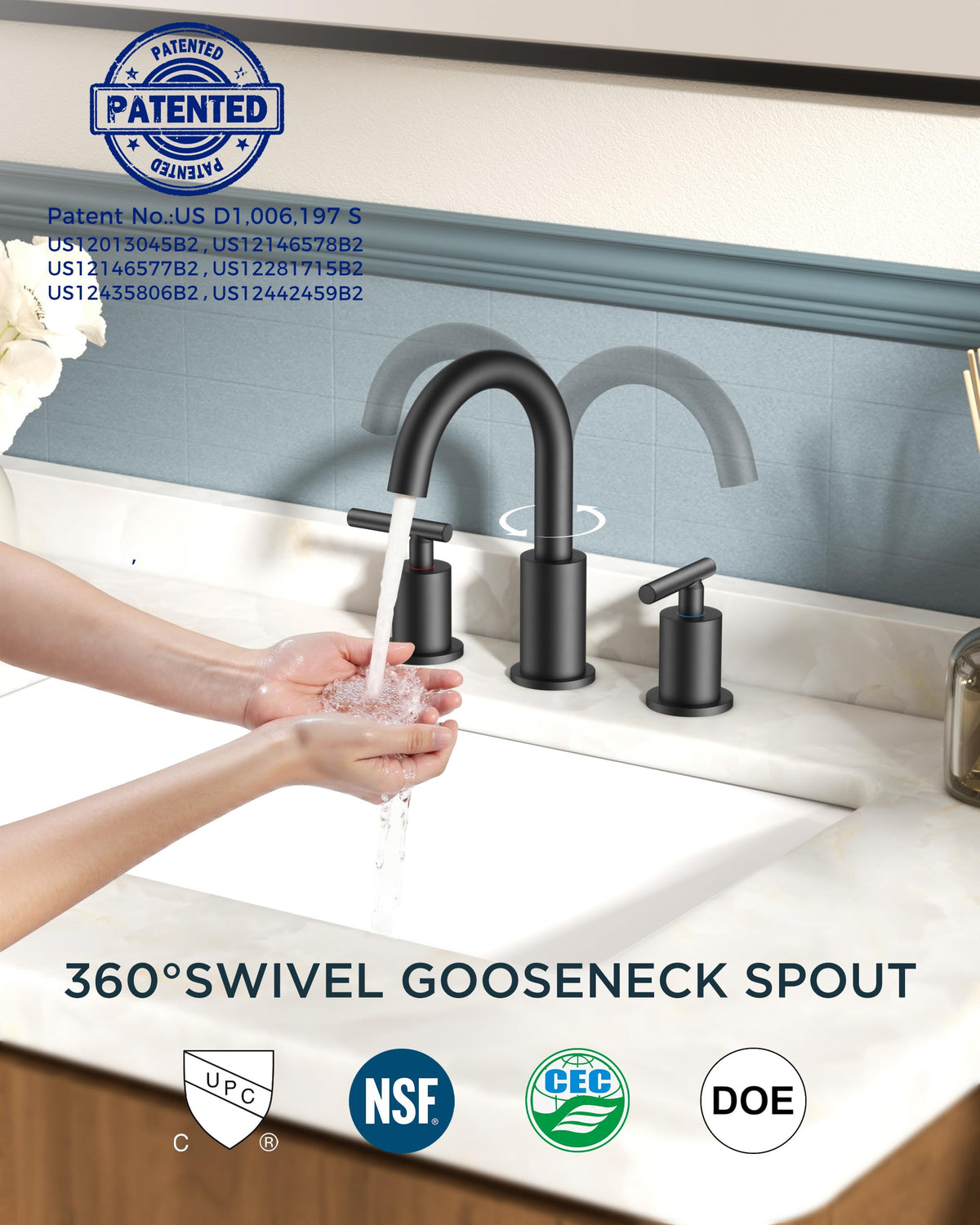 FORIOUS pop-up drain included for clean, DIY-friendly installation.