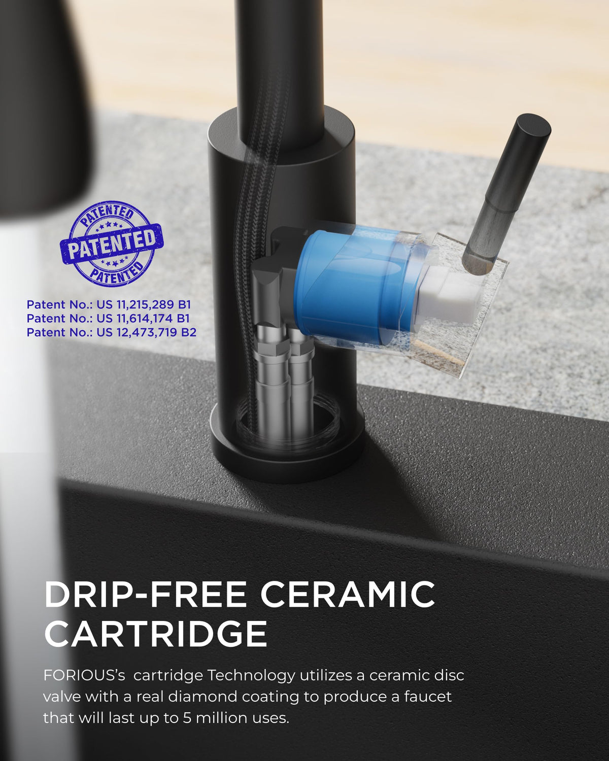 FORIOUS finish resists fingerprints and water spots for a neat kitchen.