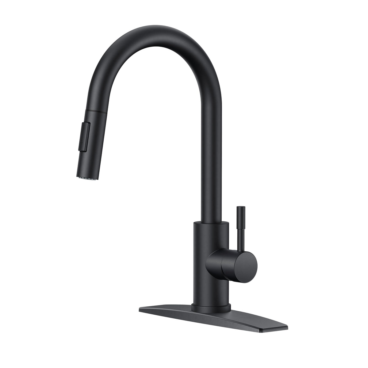 FORIOUS black kitchen faucet high arc design for easy reach and stylish flair.