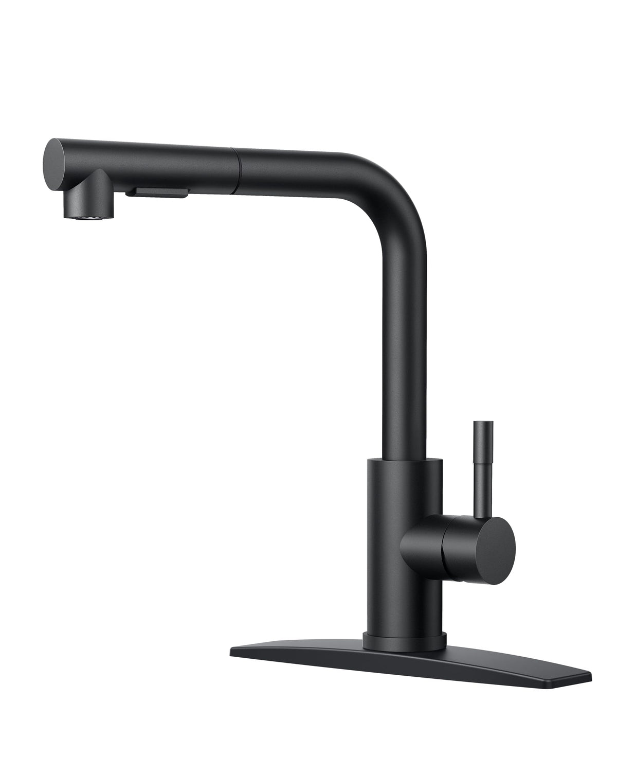 FORIOUS black kitchen faucet with pull-down sprayer for flexible cleaning