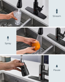 FORIOUS pull-down sprayer coverage enables thorough rinsing across the sink area