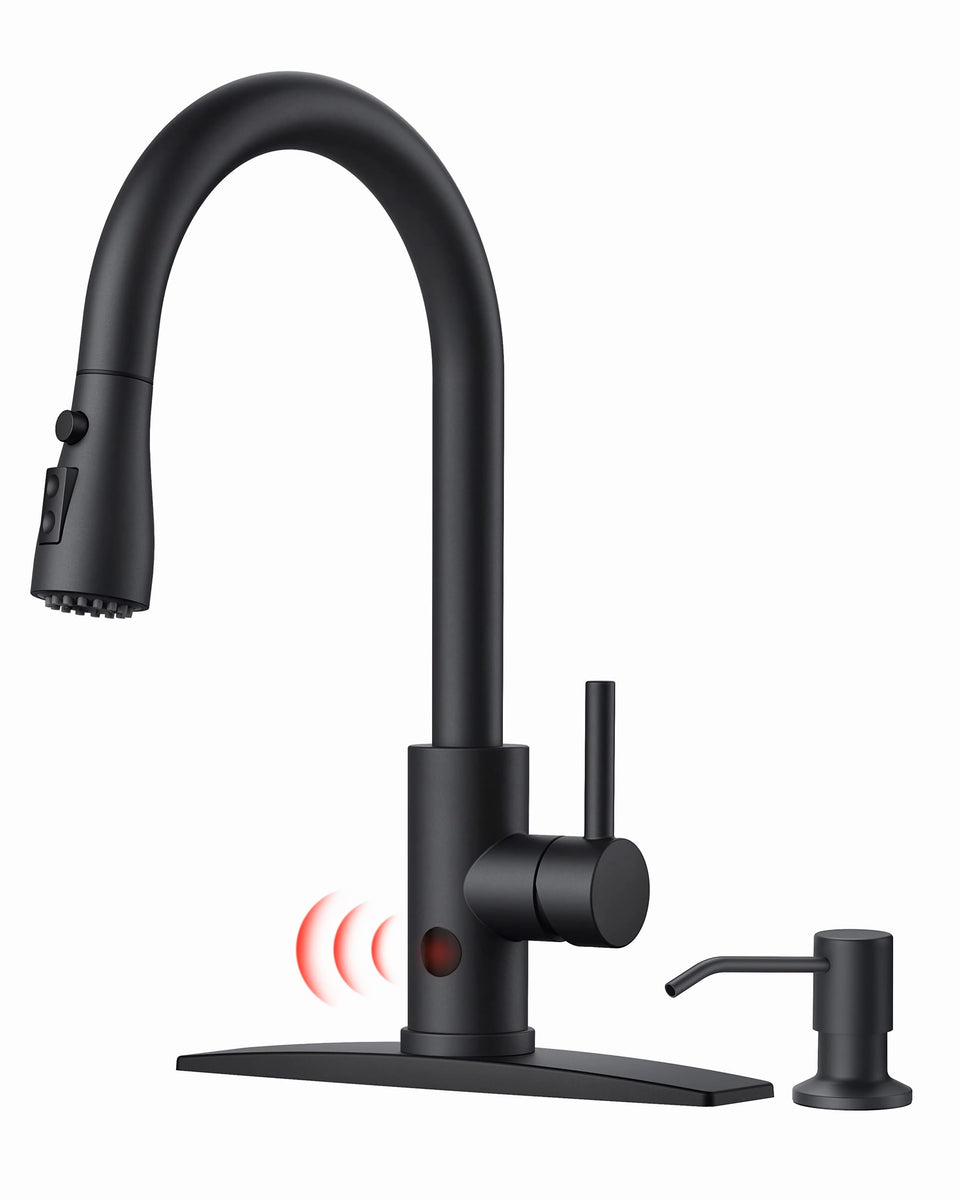 FORIOUS touchless faucet with soap dispenser enables hands-free operation for a cleaner kitchen