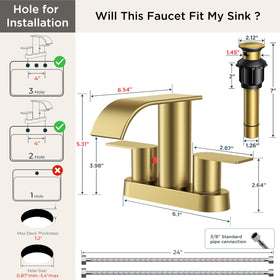 FORIOUS brushed gold faucet side view highlights precise temperature control