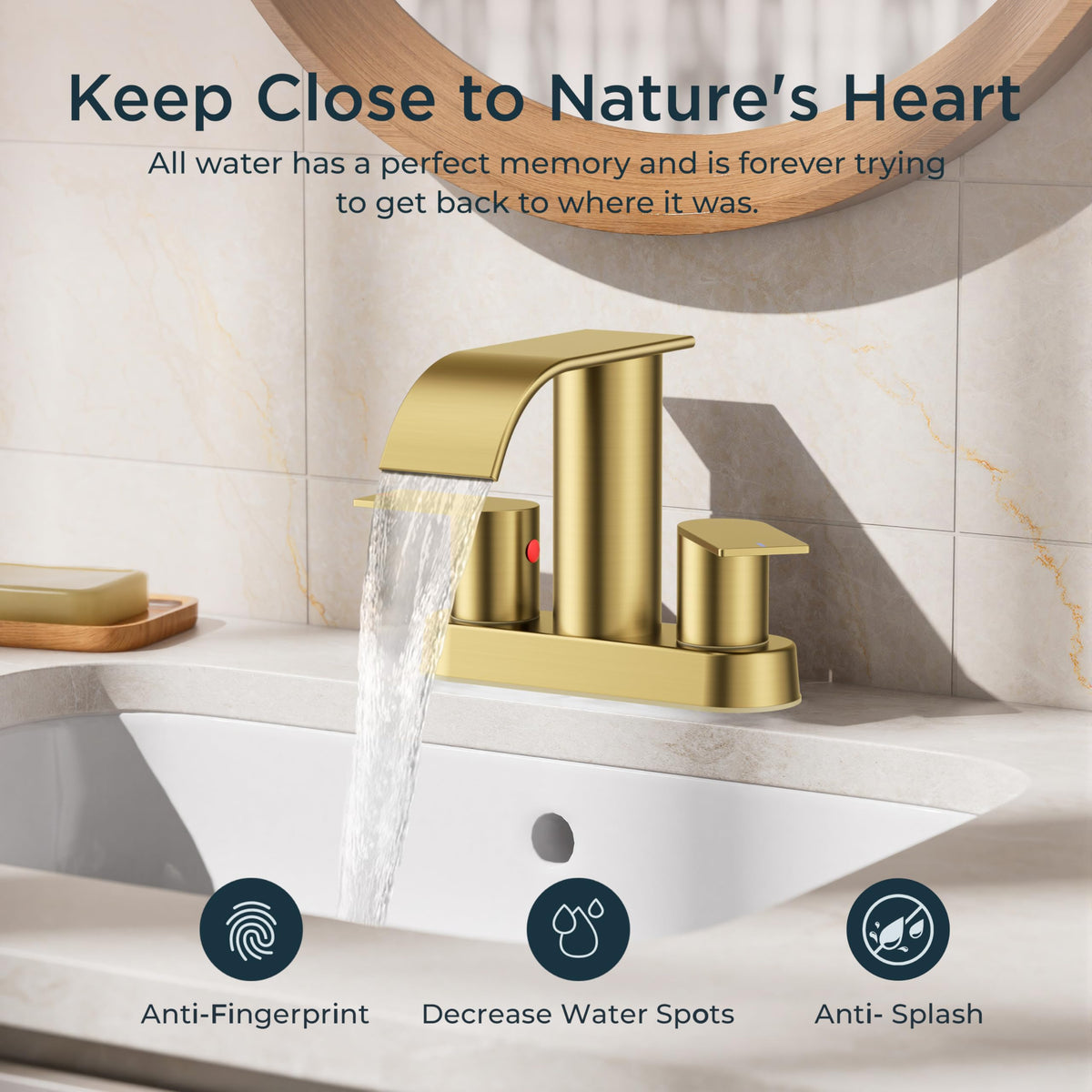 FORIOUS brushed gold pop-up drain with built-in strainer prevents clogs
