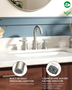 FORIOUS brushed nickel faucet 24-inch supply hose for flexible installation