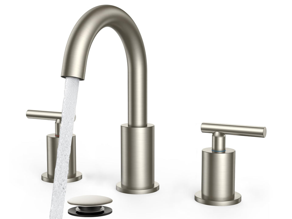 FORIOUS brushed nickel faucet with 360° swivel spout for easy reach