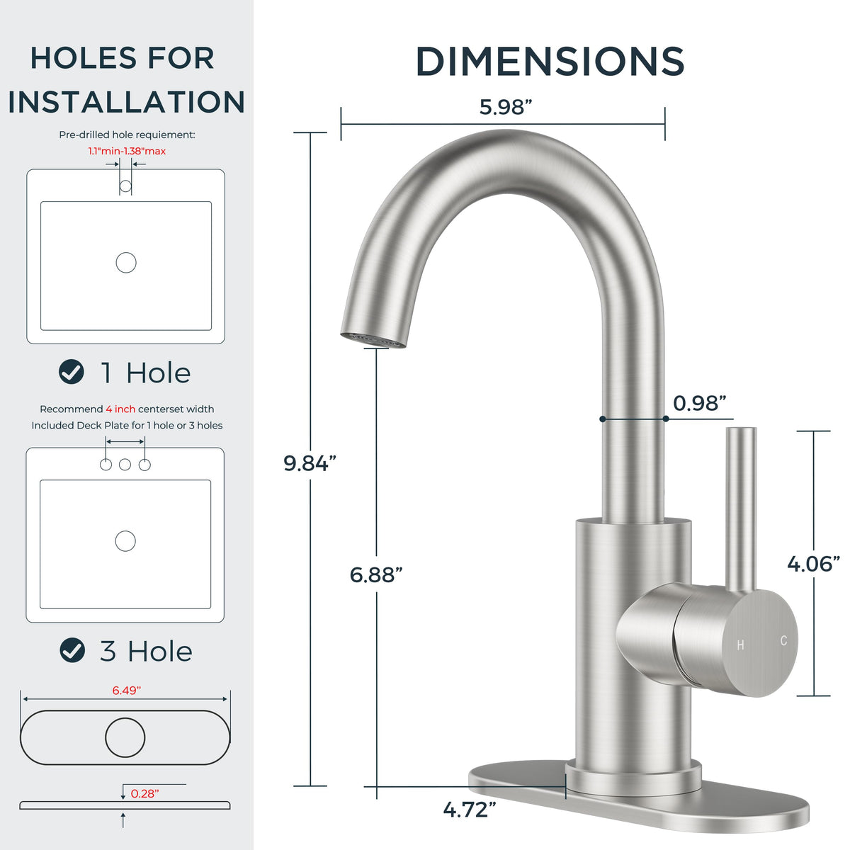 FORIOUS brushed nickel finish resists fingerprints and corrosion