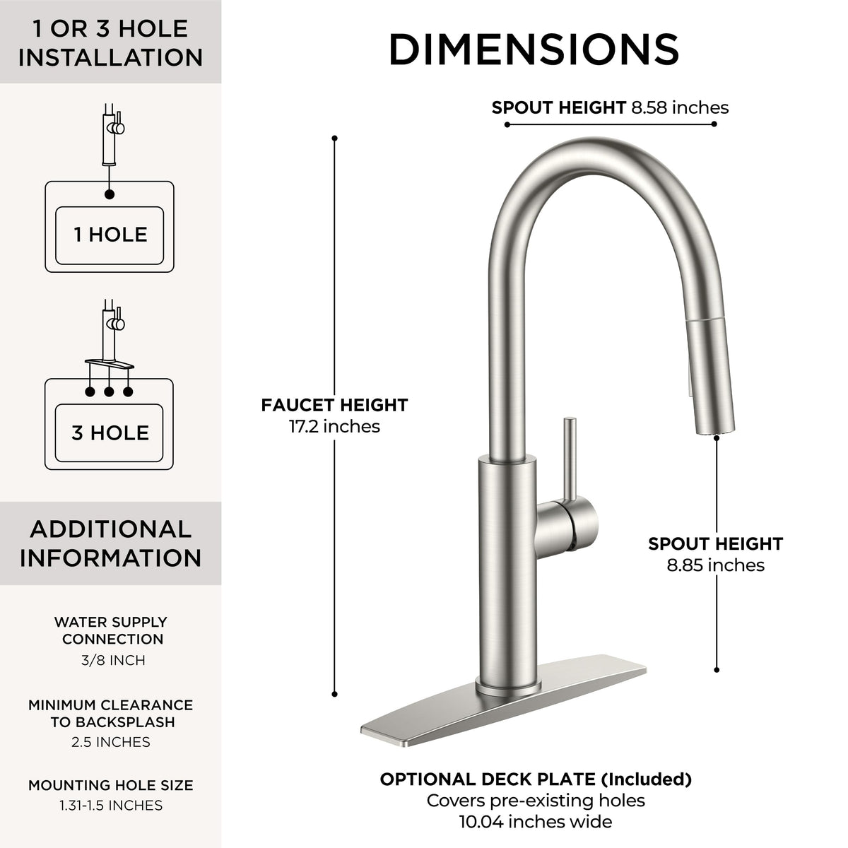 FORIOUS brushed nickel finish adds a durable, fingerprint-resistant surface.