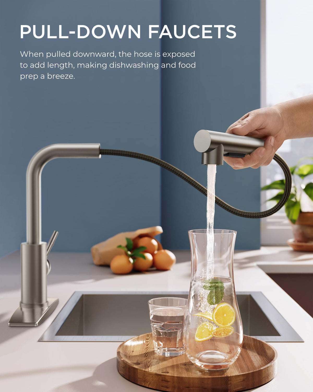 FORIOUS brushed nickel finish adds modern style and durability.