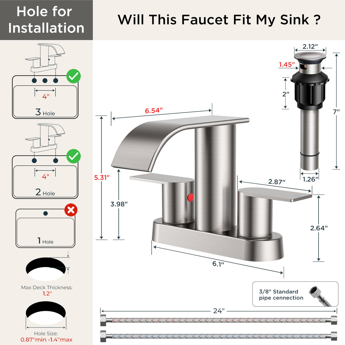 FORIOUS faucet handles showing dual-control for temperature adjustment.
