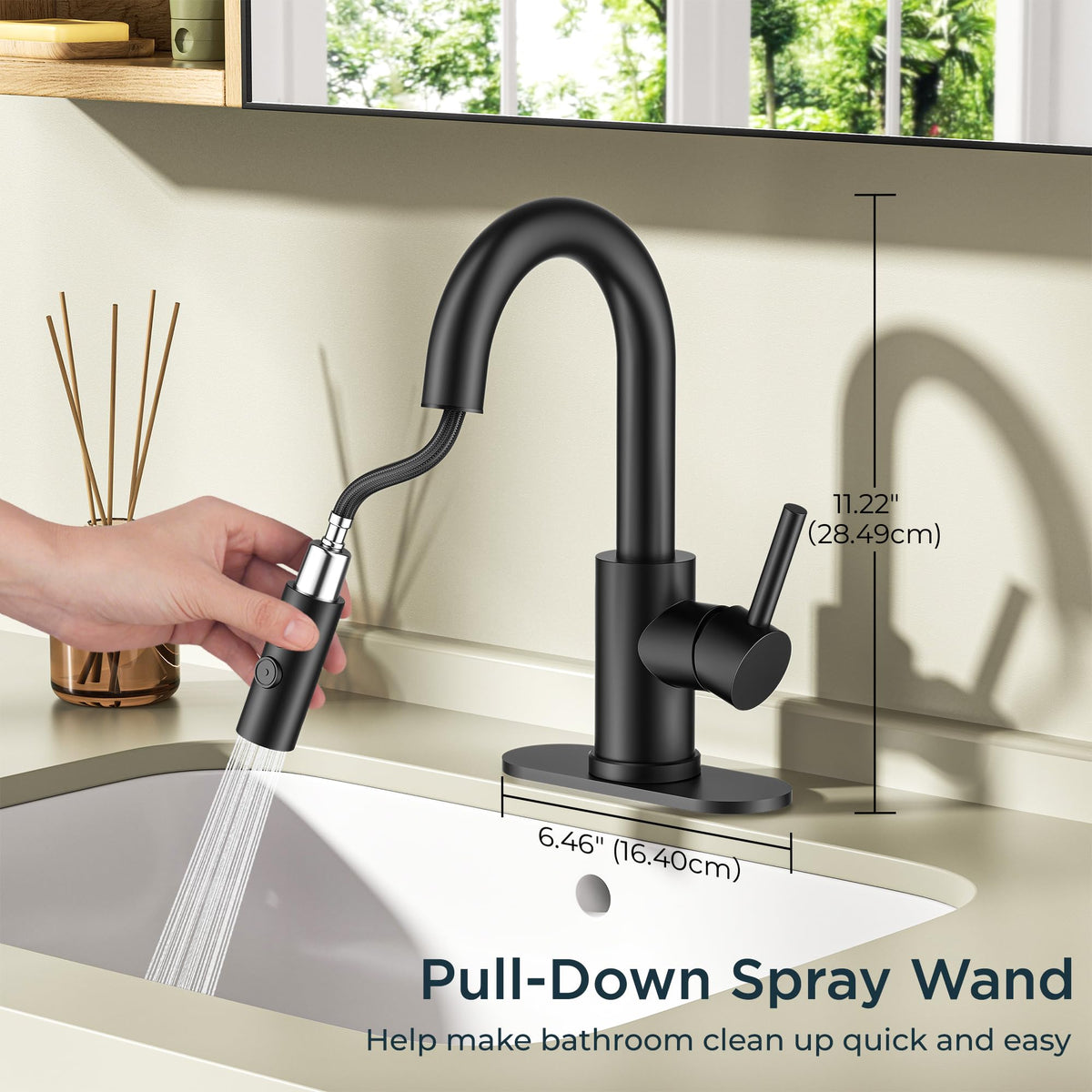 Brushed stainless finish on FORIOUS faucet withstands humidity and daily use