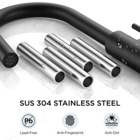 FORIOUS quick-install faucet fits under 10 minutes with pre-assembled hoses.