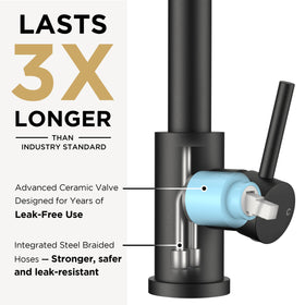 FORIOUS ceramic cartridge provides long-lasting, drip-free performance