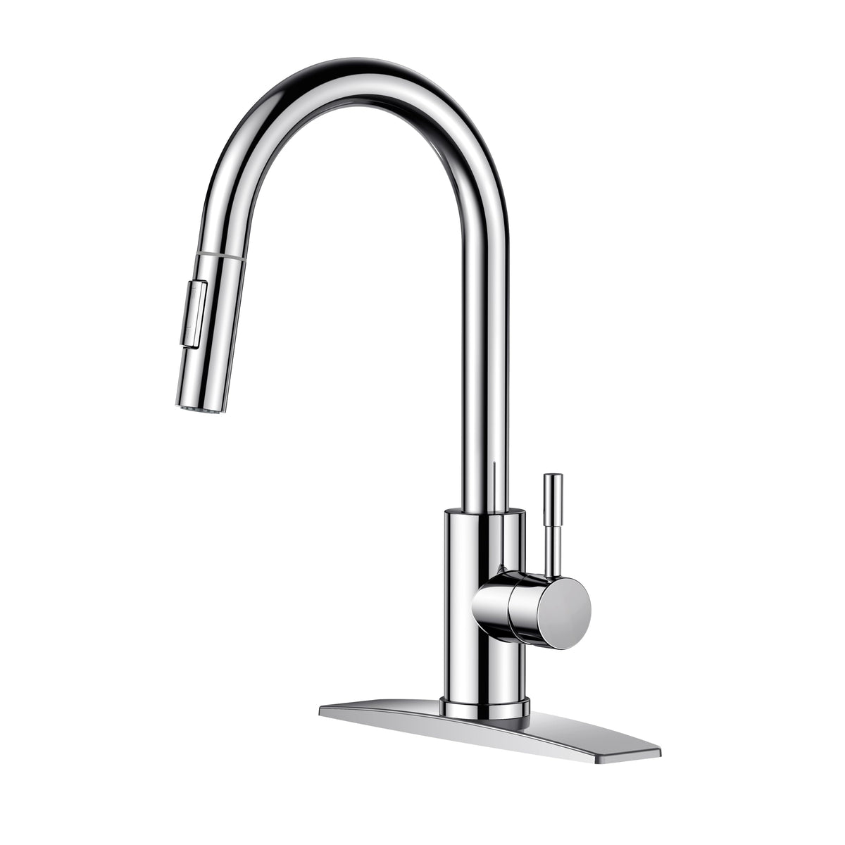FORIOUS chrome kitchen faucet with pull-down sprayer for flexible cleaning tasks
