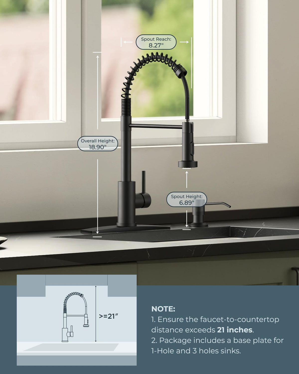 FORIOUS commercial spring faucet suitable for bar, RV, or busy kitchen spaces.
