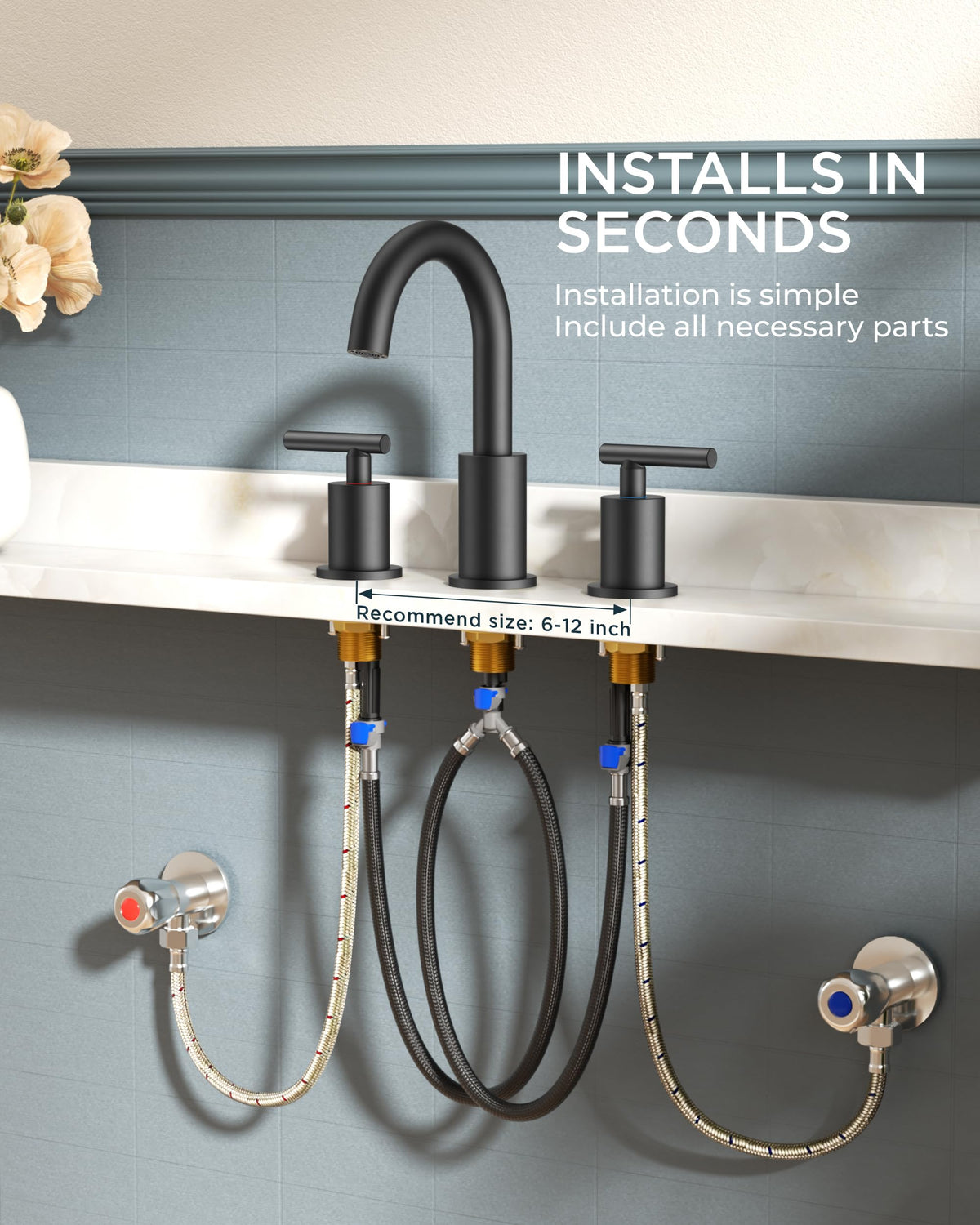 FORIOUS daily-use matte black faucet ideal for busy bathrooms.