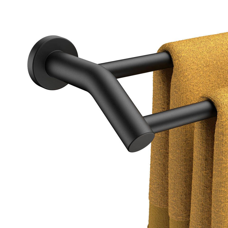 FORIOUS double-towel-bar 24-inch wall mount showing space-saving design for tidy bathrooms.
