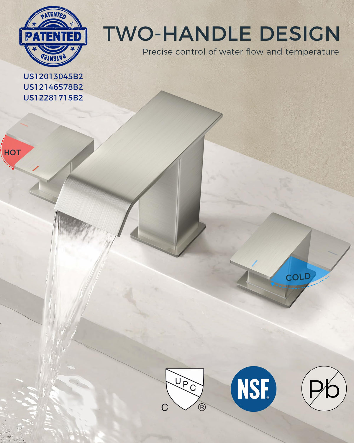 FORIOUS dual-handle faucet provides precise temperature control and smooth operation