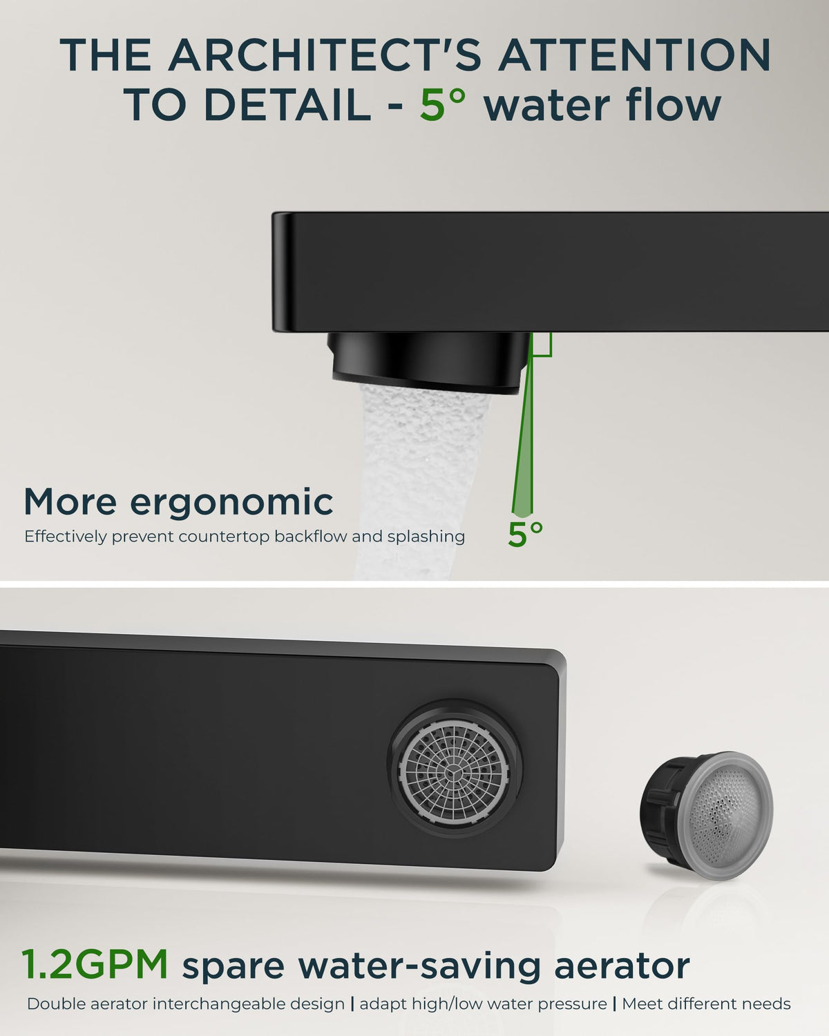 FORIOUS ceramic cartridge valve delivers long-lasting performance and smooth operation.