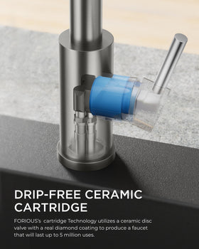 FORIOUS easy-install faucet with a 10-inch deck plate for quick setup
