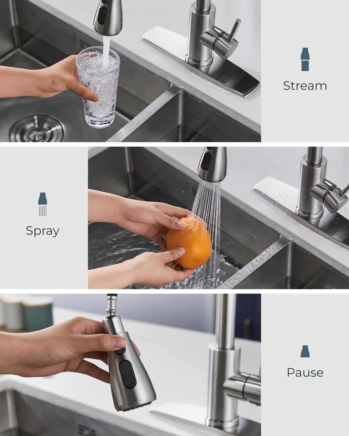 FORIOUS farmhouse-style faucet suited for RV or camper kitchens.