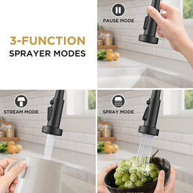 FORIOUS fixed sprayer demonstrates 360-degree swivel coverage for convenience