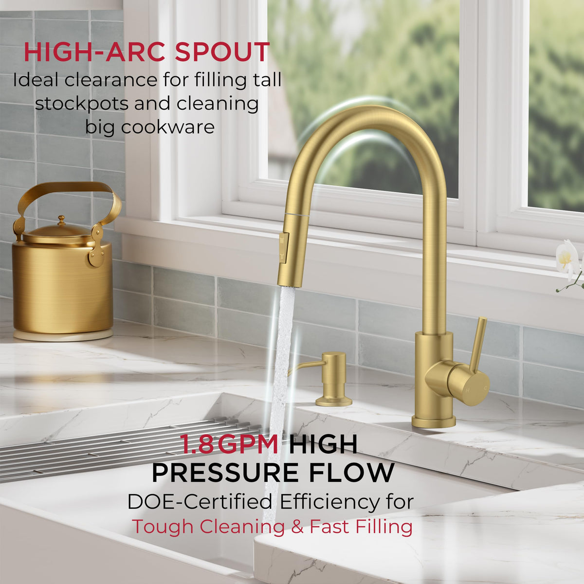 FORIOUS Gold faucet ceramic valve ensures smooth operation and drip-free performance.