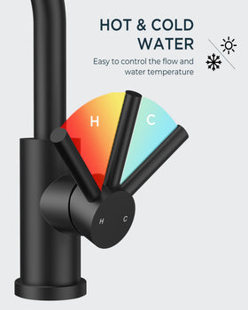 FORIOUS 360° swivel gooseneck spout for flexible washing and easy reach
