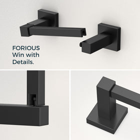 FORIOUS hand towel holder in matte black for sleek storage