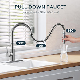 FORIOUS high-arc gooseneck faucet offers ample clearance for large pots