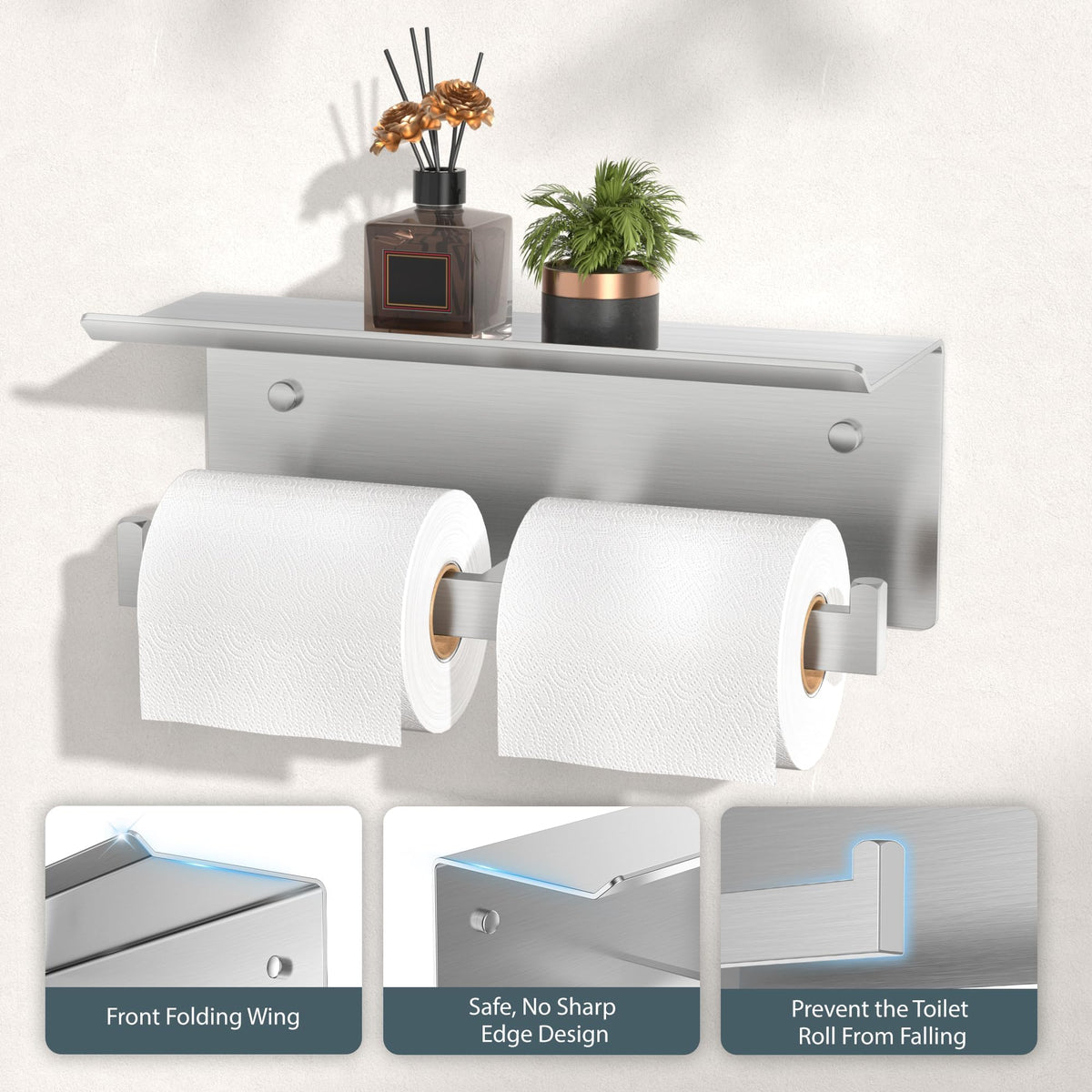 FORIOUS hotel-use toilet paper holder supports busy guest bathrooms.
