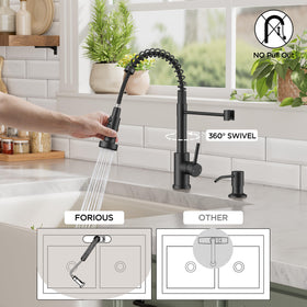 FORIOUS faucet offers three spray modes for different kitchen tasks