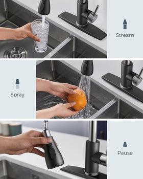 FORIOUS kitchen faucet 360-degree-rotation head enables flexible multi-tasking