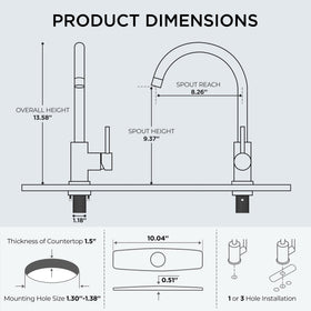 FORIOUS 360-degree swivel faucet offering flexible reach for easy dishwashing