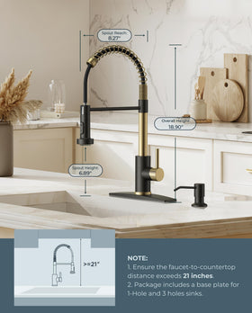 FORIOUS 6.89-inch spout height provides ample clearance