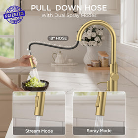 FORIOUS brushed gold finish faucet adds premium look with fingerprint resistance.
