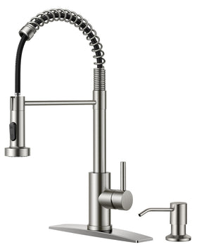 FORIOUS kitchen faucet with brushed-nickel finish for modern, durable styling.
