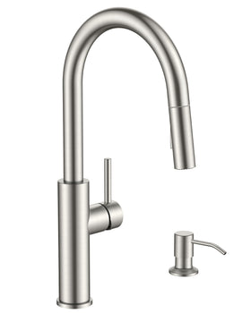 FORIOUS kitchen faucet with brushed nickel finish and high arc for style and reach.