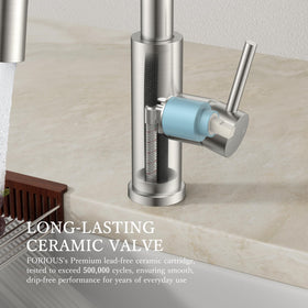 FORIOUS ceramic cartridge ensures smooth operation and long service life.