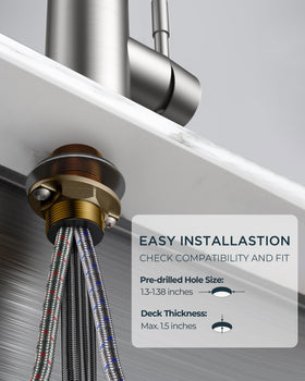 FORIOUS faucet ready for DIY installation with simple mounting steps.