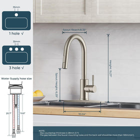 FORIOUS high-arc faucet delivers ample reach for tall pots and cleanup.