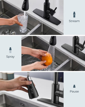 FORIOUS high arc faucet provides generous clearance for large pots.
