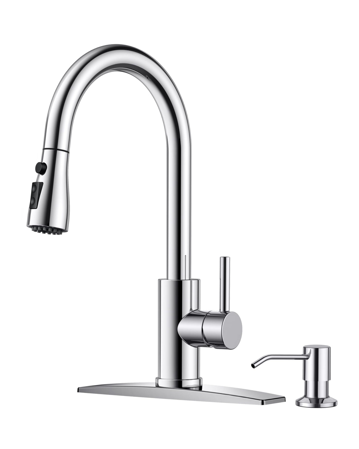 FORIOUS kitchen faucet with pull-down sprayer for effortless rinsing and full sink coverage